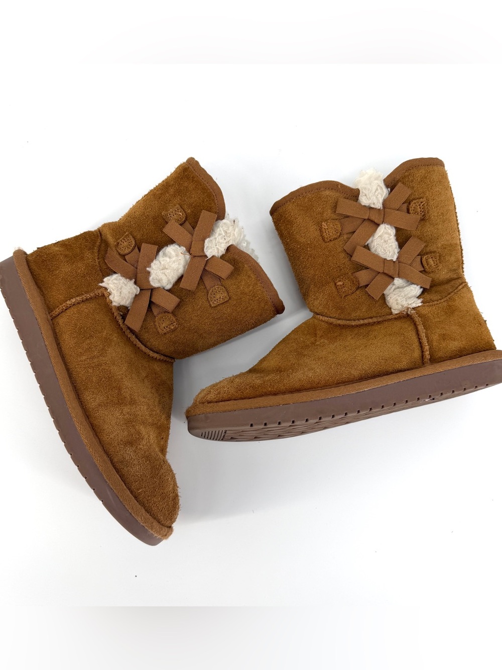 Koolaburra by UGG Victoria Short Chestnut Bow Boots Girls US 5